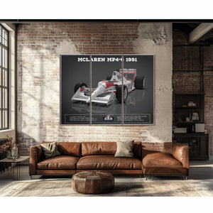 Vintage F1 McLaren MP46 1991 Formula One Race Car Print