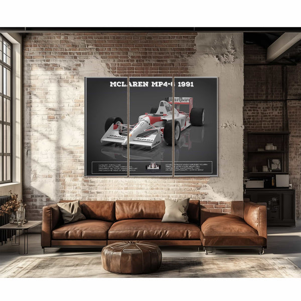 Vintage F1 McLaren MP46 1991 Formula One Race Car Print