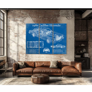 1982-1983 Cadillac Eldorado Vintage Blueprint Auto Print