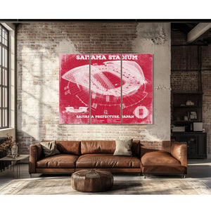 Japan National Football Team Red Saitama Stadium Soccer Print