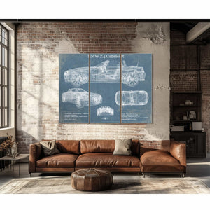 BMW Z4 Cabriolet Vintage Blueprint Auto Print