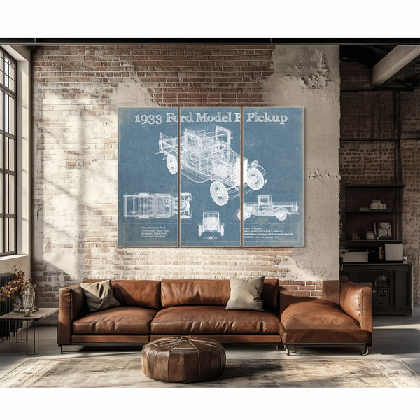 1933 Ford Model B Pickup Vintage Blueprint Auto Print
