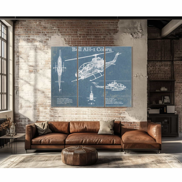 Bell AH-1 HueyCobra/Cobra Vintage Original Blueprint Military Print