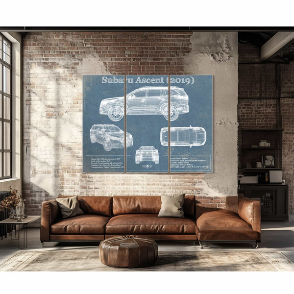 Subaru Ascent 2019 Blueprint Vintage Auto Print