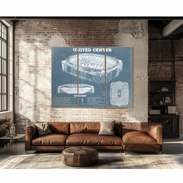 United Center - Chicago Blackhawks Vintage Hockey Print