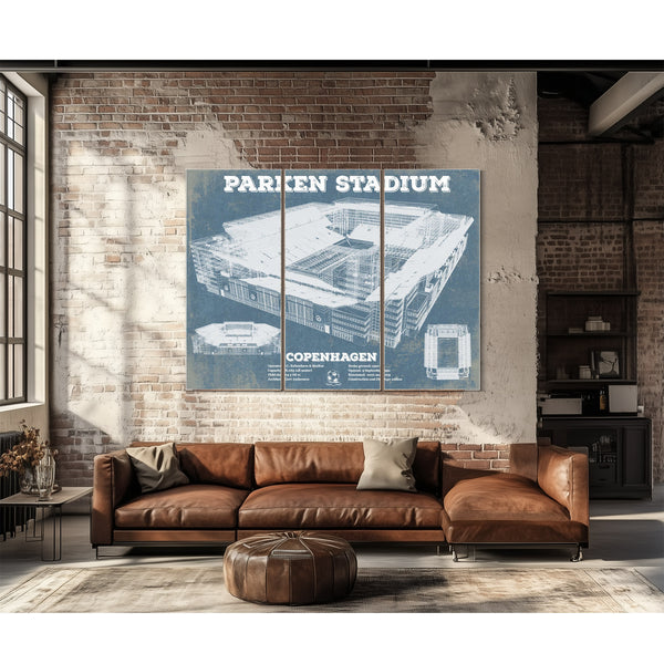 Parken Stadium Copenhagen Football Vintage Soccer Print