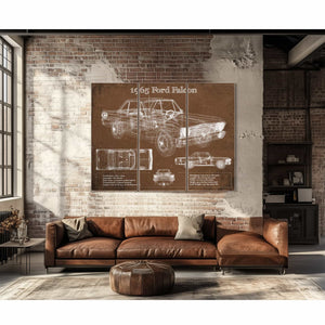 1965 Ford Falcon Blueprint Vintage Auto Print