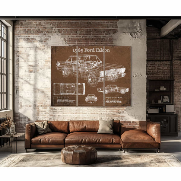 1965 Ford Falcon Blueprint Vintage Auto Print