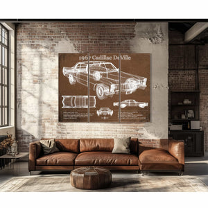 1967 Cadillac DeVille Blueprint Vintage Auto Print