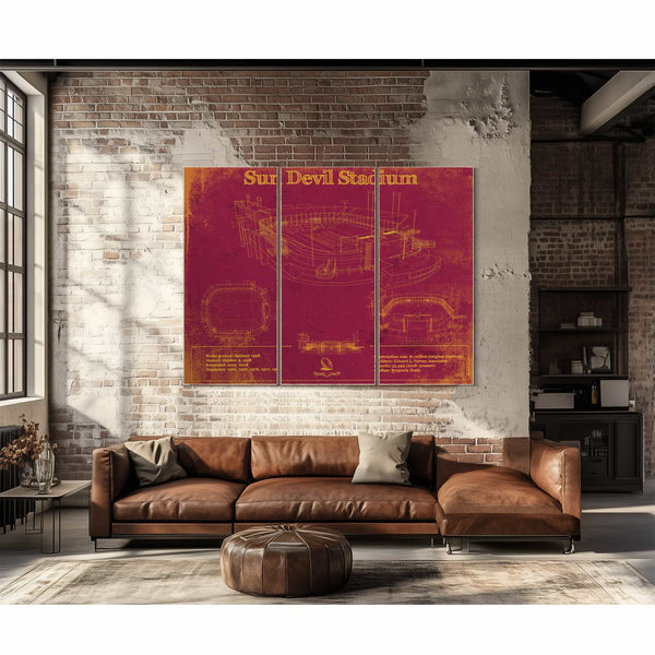 Sun Devil Stadium Wall Art - Vintage Arizona State Sun Devils Art