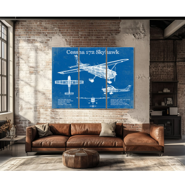 Cessna 172 Skyhawk Original Blueprint Art