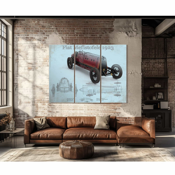 Fiat Mephistopheles Blueprint Vintage Auto Print