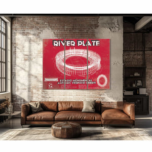 River Plate Estadio Monumental Antonio Vespucio Liberti Team Color Blueprint Soccer Print