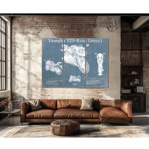 Yamaha SR125 Blueprint Motorcycle Patent Print