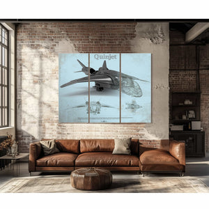 Quinjet Avengers Vintage Blueprint Wall Art