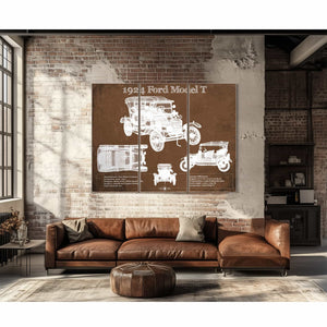 1924 Ford Model T Vintage Blueprint Auto Print