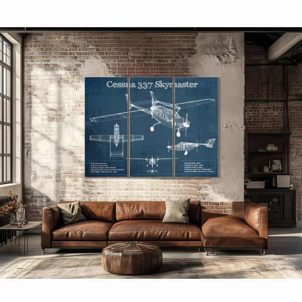 Cessna 337 Skymaster Air Taxi Aircraft Original Blueprint Art