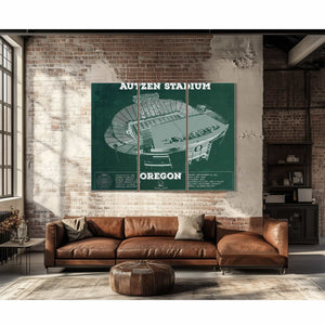 Vintage Autzen Stadium - Oregon Ducks Football Print