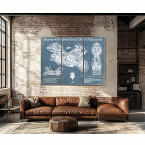 Harley-Davidson Road Glide Ultra 2018 Blueprint Motorcycle Patent Print