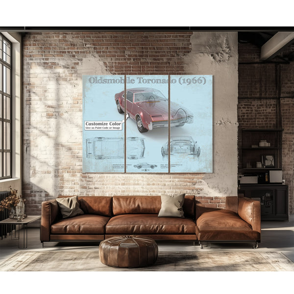 Oldsmobile Toronado (1966) Car Original Blueprint Art