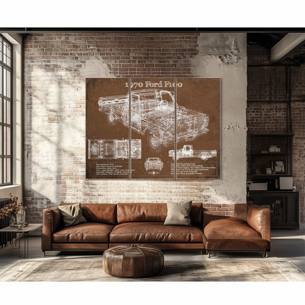 1970 Ford F100 Vintage Blueprint Auto Print
