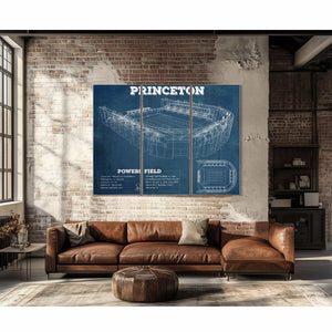 Princeton Tigers Football Art - Vintage Powers Field Blueprint Wall Art
