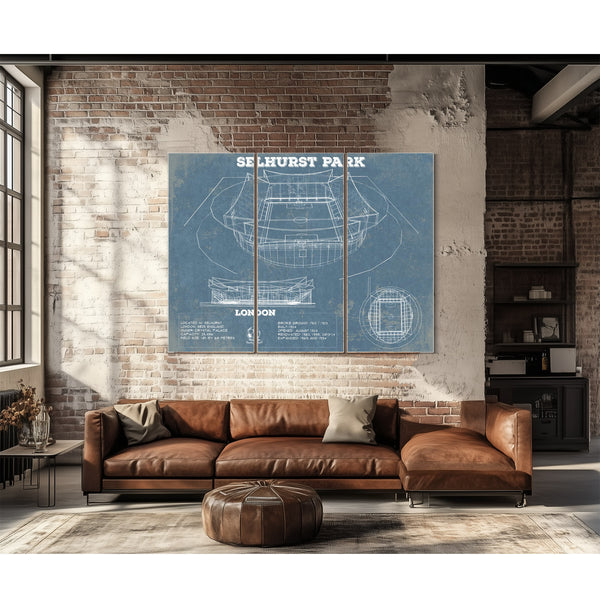 Selhurst Park Stadium A New Crystal Palace Blueprint Vintage Soccer Print