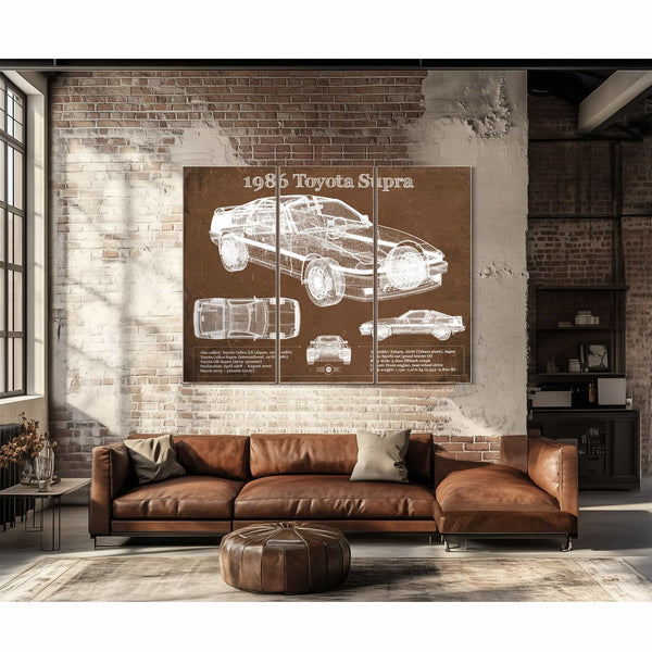 1986 Toyota Supra Vintage Blueprint Auto Print