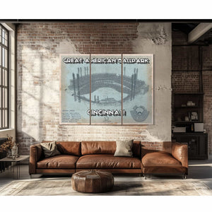Cincinnati Reds Great American Ballpark Seating Chart - Vintage Baseball Fan Print