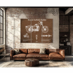Royal Enfield Bullet Blueprint Motorcycle Patent Print