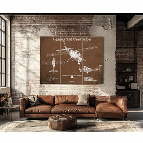 Cessna 210 Centurion Original Blueprint Art