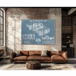 1967 Ford F-100 Vintage Blueprint Auto Print