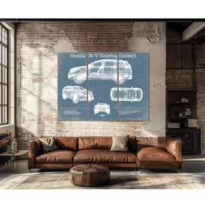 Honda CR-V Touring (2020) Vintage Blueprint Auto Print