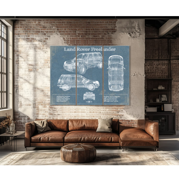 Land Rover Freelander Vintage Blueprint Auto Print
