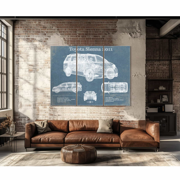 Toyota Sienna 2011 Blueprint Vintage Auto Print
