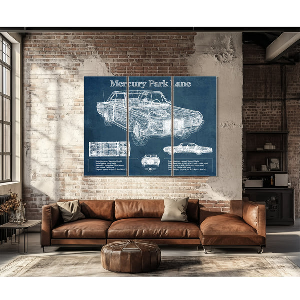 Mercury Park Lane Blueprint Vintage Auto Print