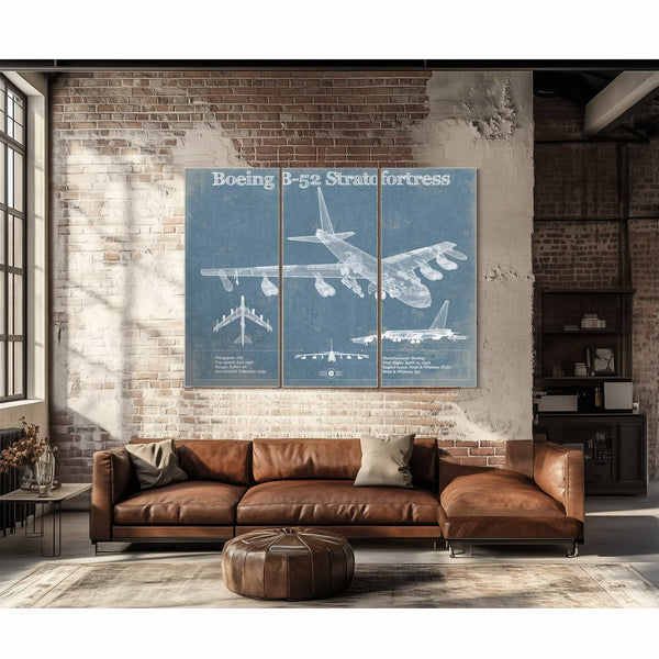 Boeing B-52 Stratofortress Patent Blueprint Original Military Wall Art