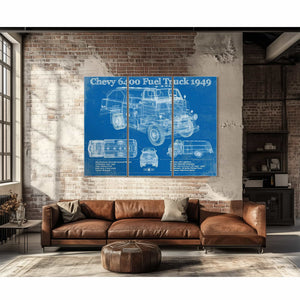 Chevy 6400 Fuel Truck 1949 Vintage Blueprint Auto Print