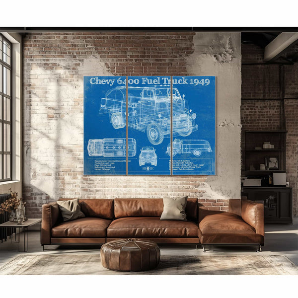 Chevy 6400 Fuel Truck 1949 Vintage Blueprint Auto Print