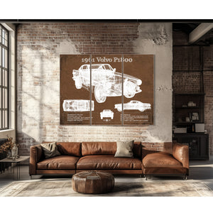 1961 Volvo P1800 Vintage Blueprint Auto Print