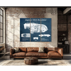 Jaguar XK-E Roadster Original Blueprint Art