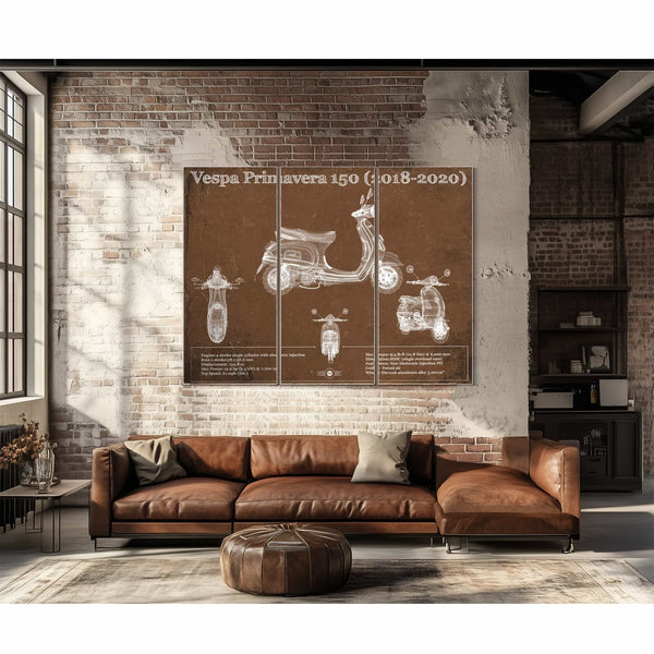 Vintage 2018 - 2020 Vespa Primavera 150 Patent Print