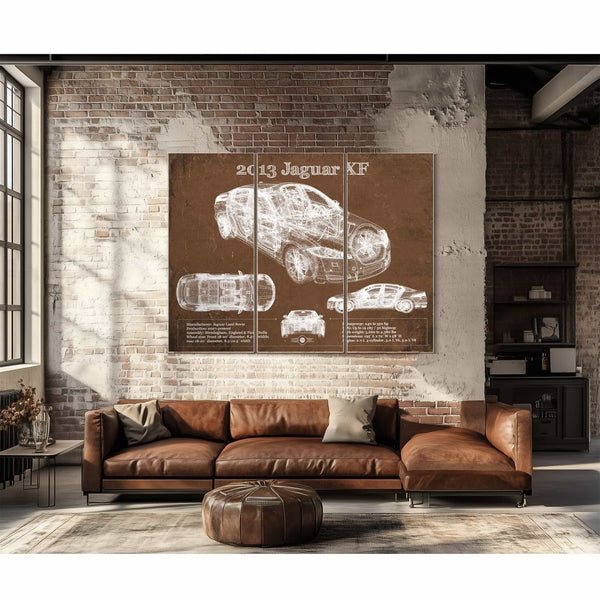2013 Jaguar XF Blueprint Vintage Auto Print