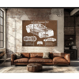 2016 Jaguar XJ Car Original Blueprint Art