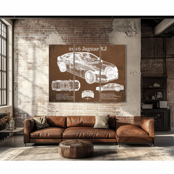 2016 Jaguar XJ Car Original Blueprint Art