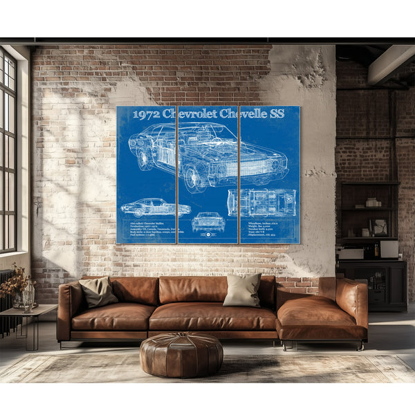 1972 Chevrolet Chevelle SS Original Blueprint Art