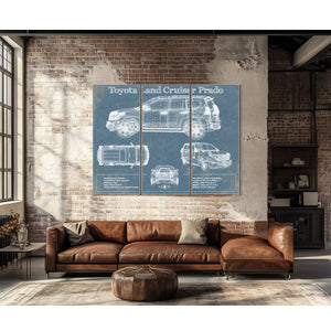 Toyota Land Cruiser Prado (2016) Blueprint Vintage Auto Patent Print