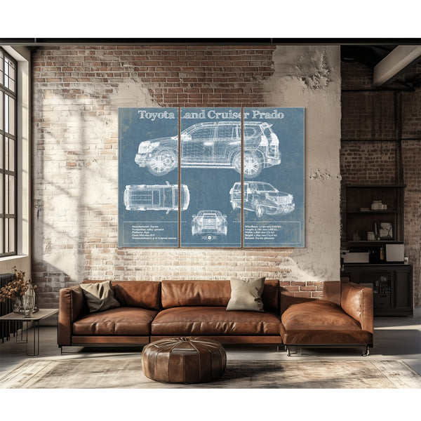 Toyota Land Cruiser Prado (2016) Blueprint Vintage Auto Patent Print