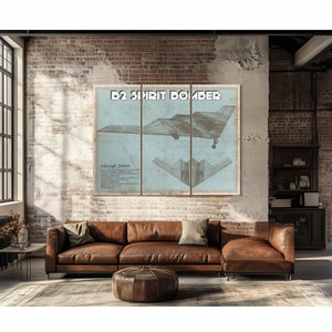 B2 Spirit Bomber Patent Blueprint Original Design Wall Art