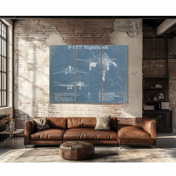 F-117 Nighthawk Military Aircraft Patent - Blueprint Military Wall Art